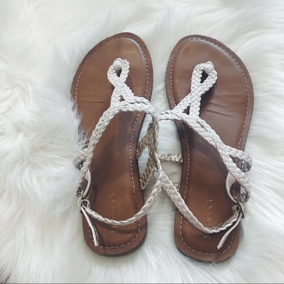 Merona Shoes | White Braided Strap Sandals | Poshmark